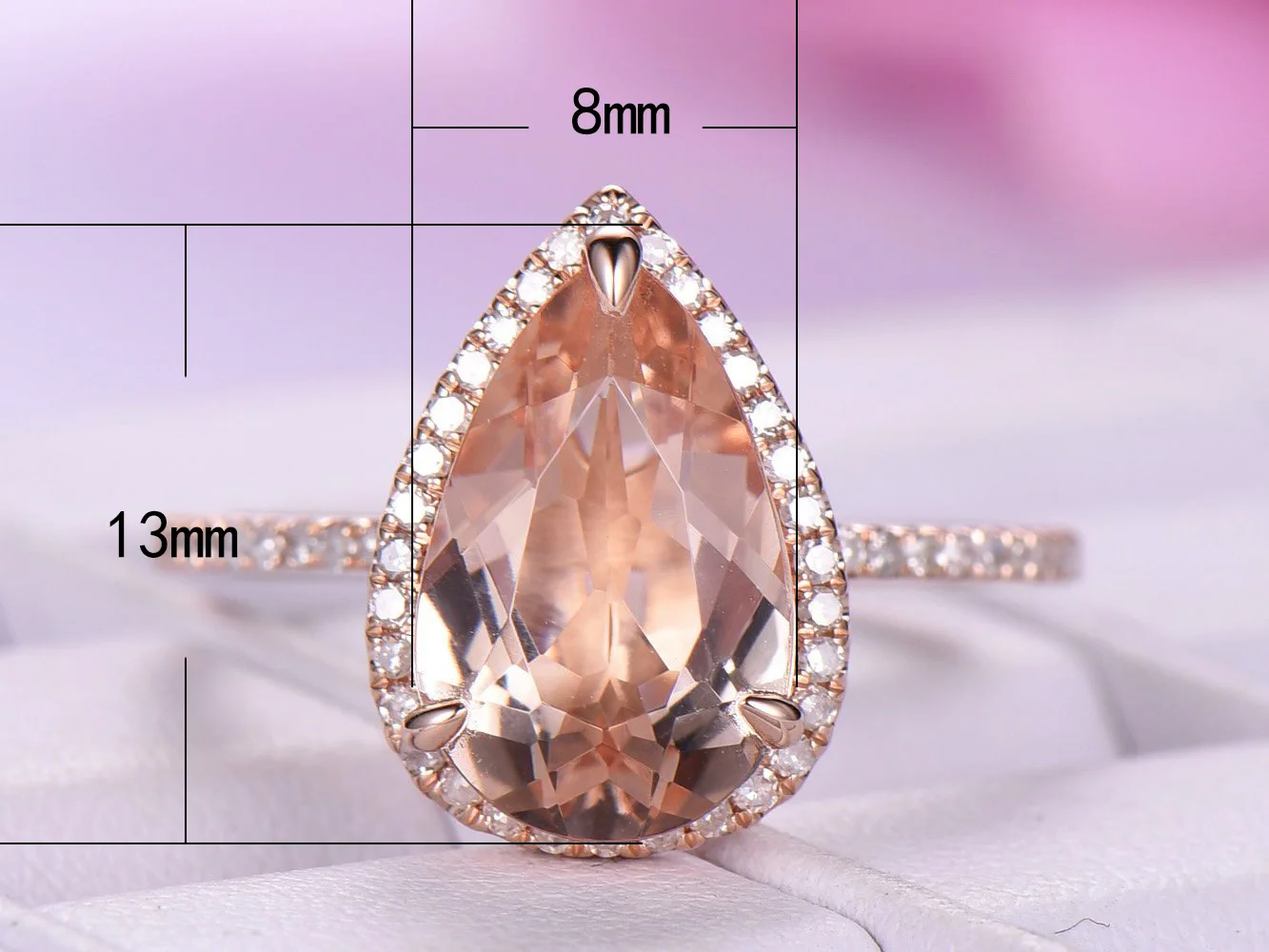 Visisap бутик 5ct большой капли воды Форма кольца для Для женщин Мода драгоценный
