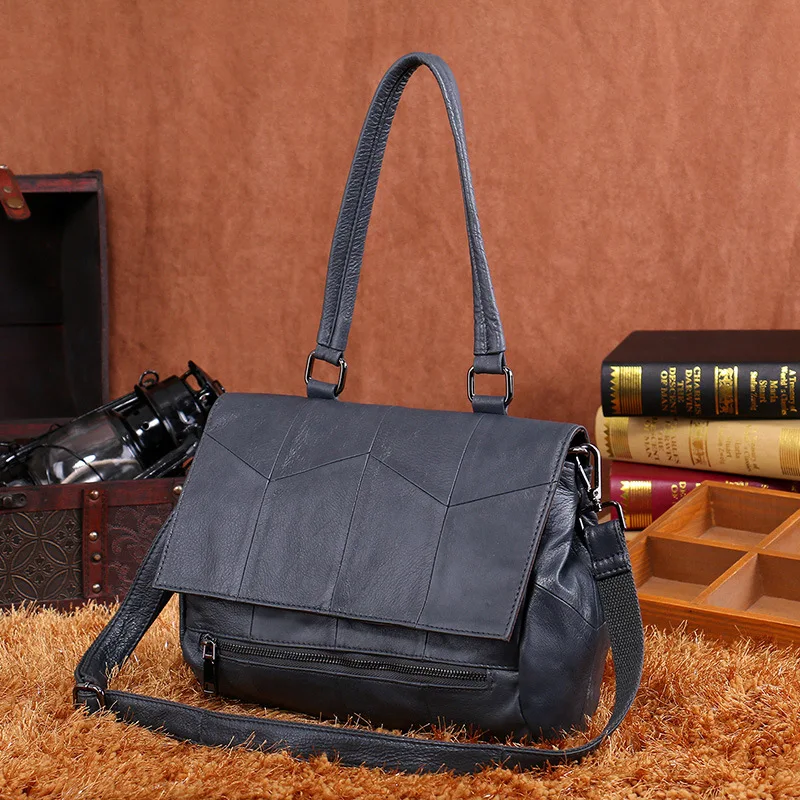 Сумка-тоут женская из натуральной воловьей кожи повседневный саквояж на плечо