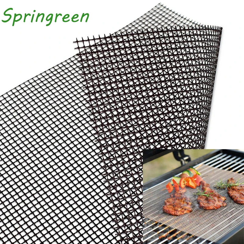 Springreen 40*30 см антипригарный гриль для барбекю сетчатый лист коврик овощей на гриле