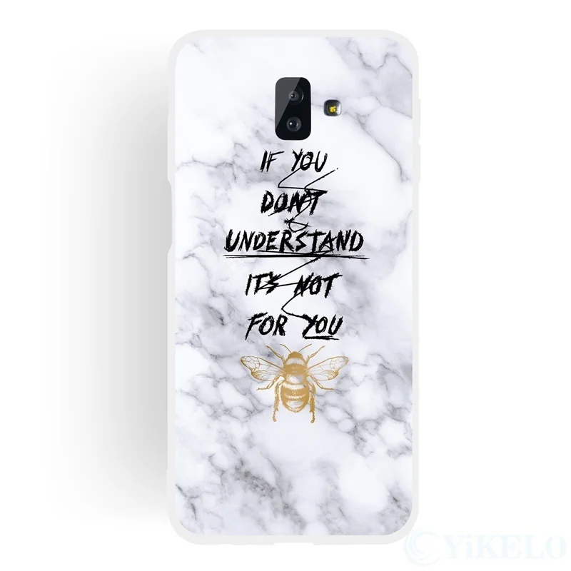 Чехол для телефона с белыми мраморными буквами и цветами для samsung Galaxy J2 J3 Pro J4 J5 J6 J7 J8 Plus мягкая задняя крышка из ТПУ Couqe