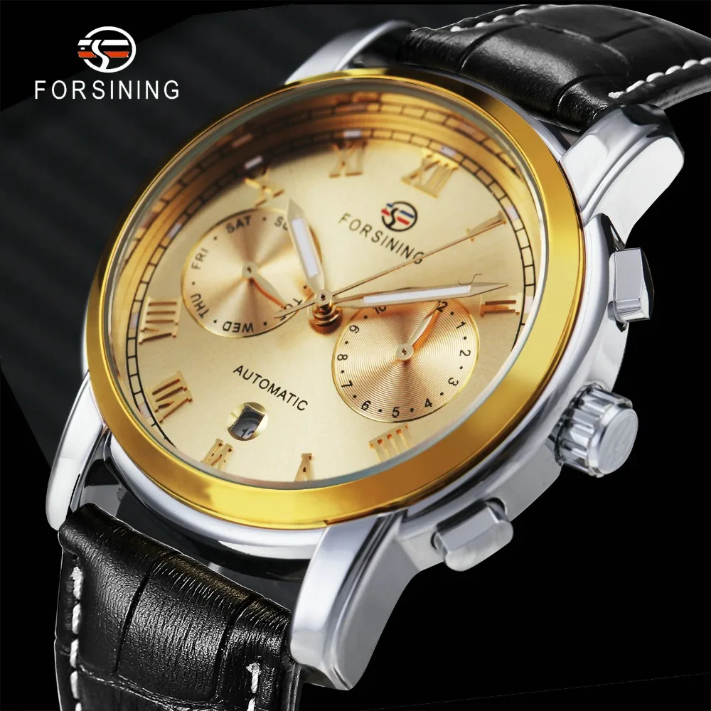 FORSINING Модные королевские часы для мужчин Авто Мужские механические лучший бренд