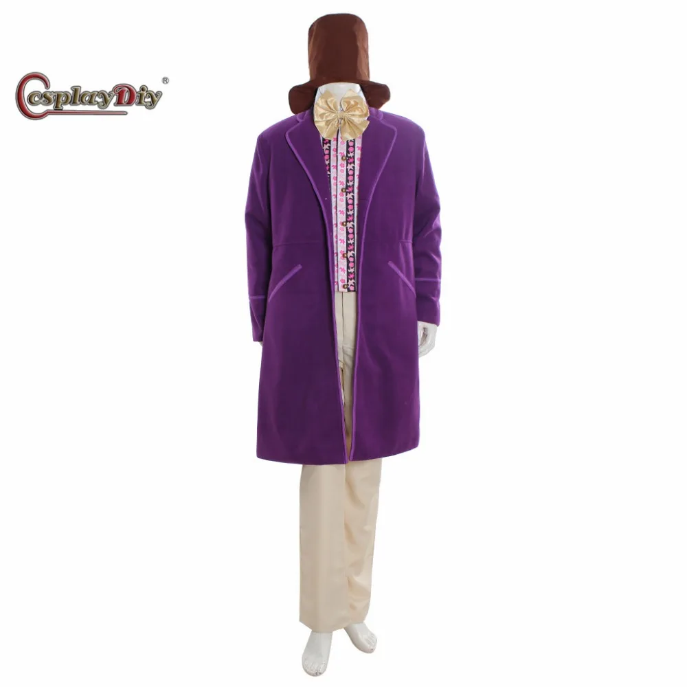 Cosplaydiy фиолетовый костюм для косплея Чарли и шоколадная фабрика Gene Wilder as Willy Wonka