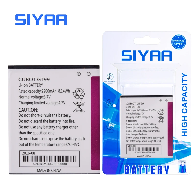 Оригинальный аккумулятор SIYAA GT99 Mobiel большой емкости 2200 мАч для Cubot Gt99 P5 сменные
