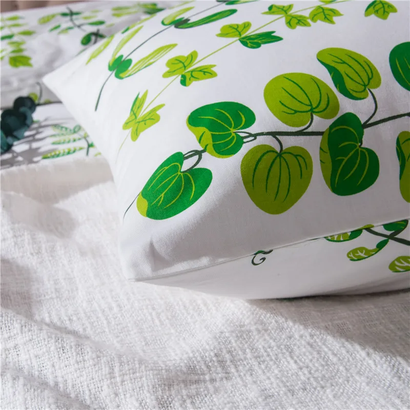 100% хлопок корейский стиль небольшой свежий зеленый лист шаблон покрывало США queen
