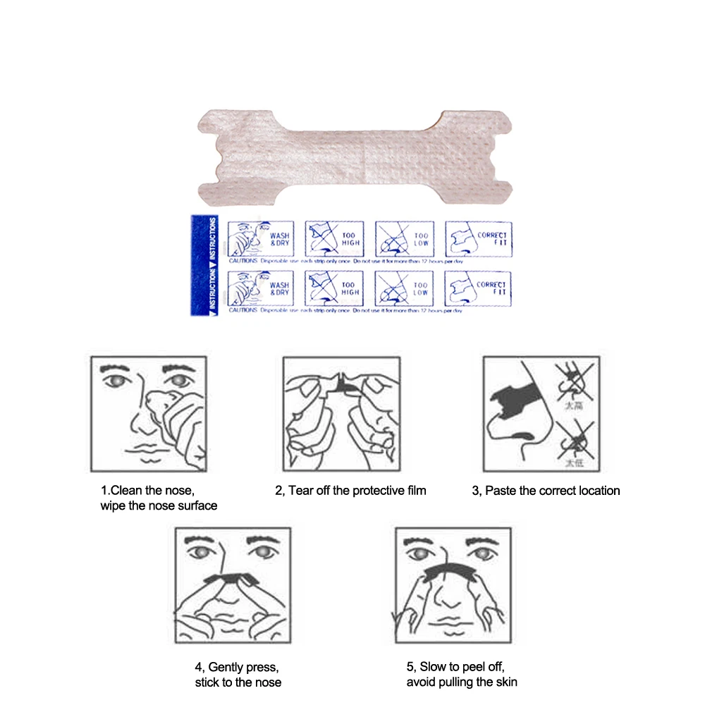 OPHAX 10pcs Nasal Strips For Sleep Stop Snoring Anti Snoring CPAP Nose Clip Sleeping Reduce Snoring Aid Device Health Care