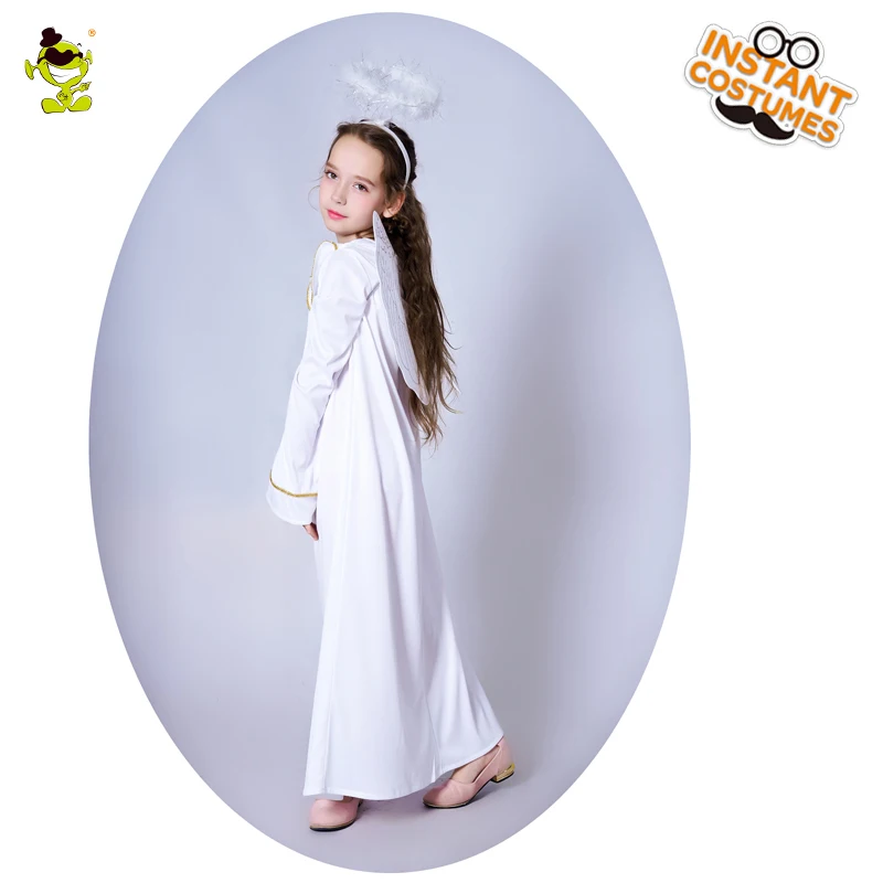 Beautiful Angle Costumes with Halo and Wings Kids Cosplay Dresses Star Print for Girls Purim Holiday | Тематическая одежда и