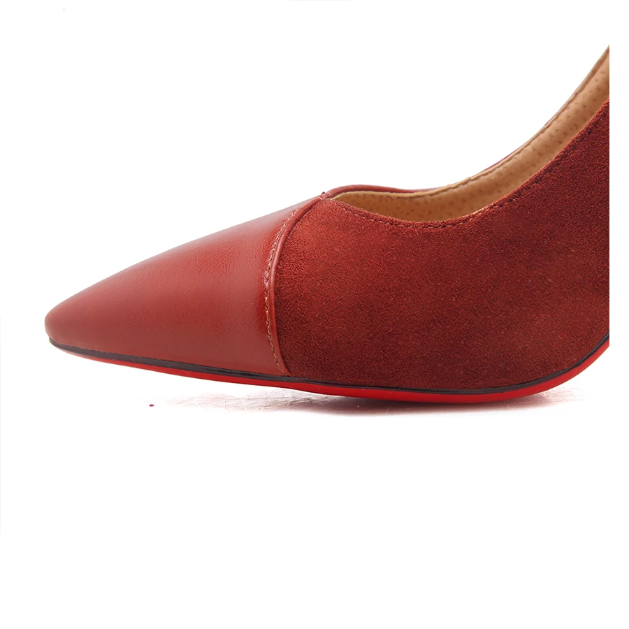 HQFZO мода шпильках каблуки 9 см из флока и PU Slip On мелкой свадебные женские туфли
