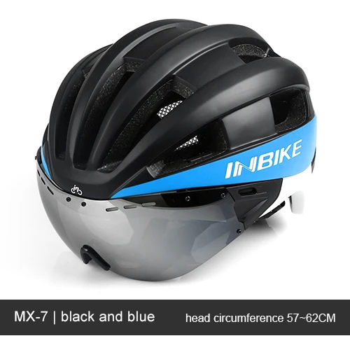 MX-7 Blue INBIKE шлем для велоспорта, ультралегкий шлем, цельный, дышащий, для езды на горной дороге, для велосипеда, MTB, шлем, безопасный для мужчин и женщин - Цвет: MX-7 Blue