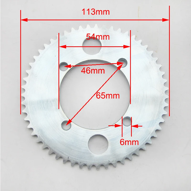 

55 Tooth 54mm Rear Chain Sprocket for Small Dolphin Electric Scooter Mini Moto fit 25H Chain