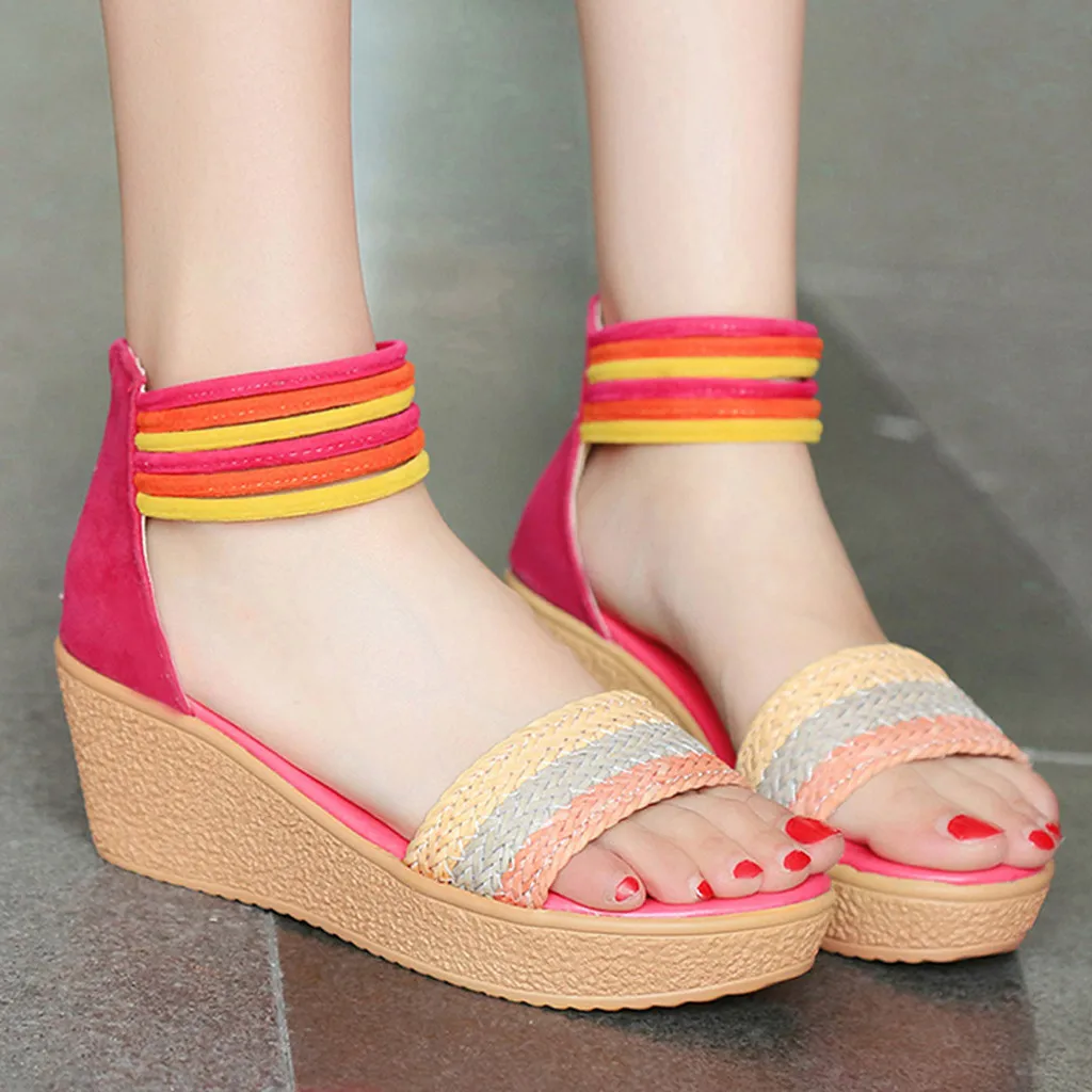 Женские разноцветные плетеные босоножки SAGACE модные повседневные цвета хаки на