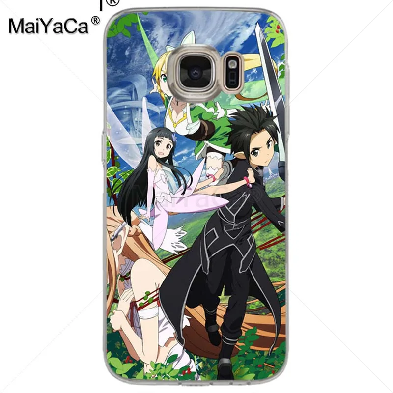 Мягкий ТПУ чехол для телефона MaiYaCa Sword Art Online SAO Anime Manga samsung galaxy s7 s6 edge plus s5 s9 s8 |