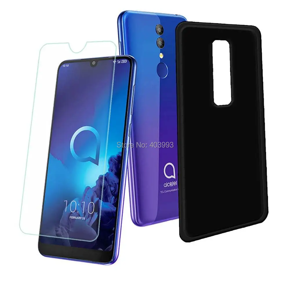 Стеклянный чехол для Alcatel 3 2019 3L роскошный мягкий телефона из ТПУ с закаленным