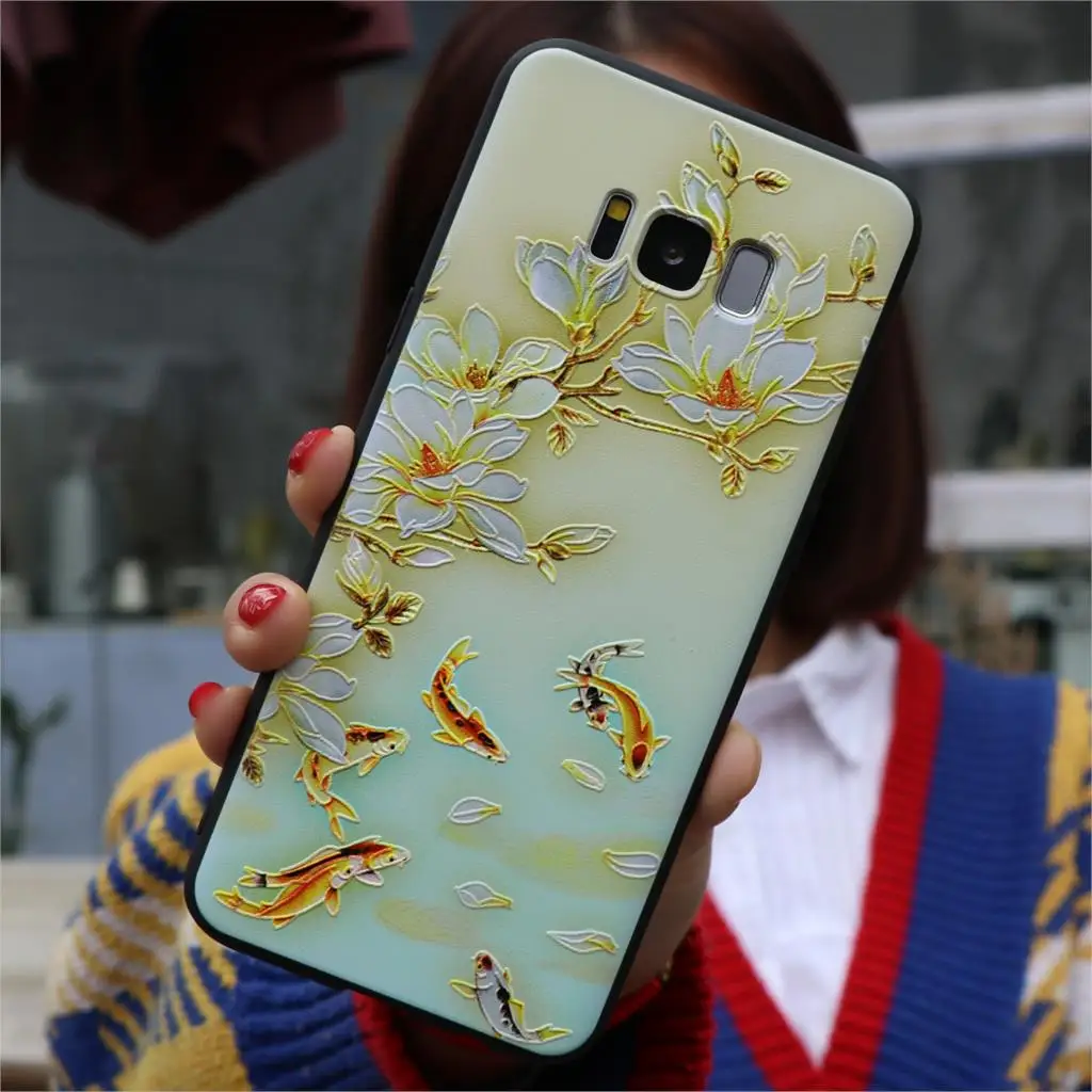 lianhua 3D рельеф Матовый ТПУ чехол для samsung Galaxy S10 S10e S8 S9 M10 M20 J3 J5 J7 A3 A5 J4 J6 J8 плюс A7 A9 Note 8 9 крышка - Цвет: lianhua
