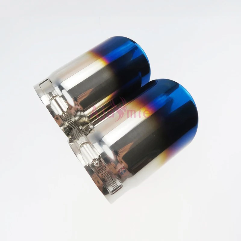 Глушитель выхлопной трубы наконечник синий цвет нержавеющая сталь