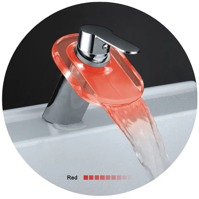 Кран для ванной падает раковины Смеситель водопада. комнаты кран латунный