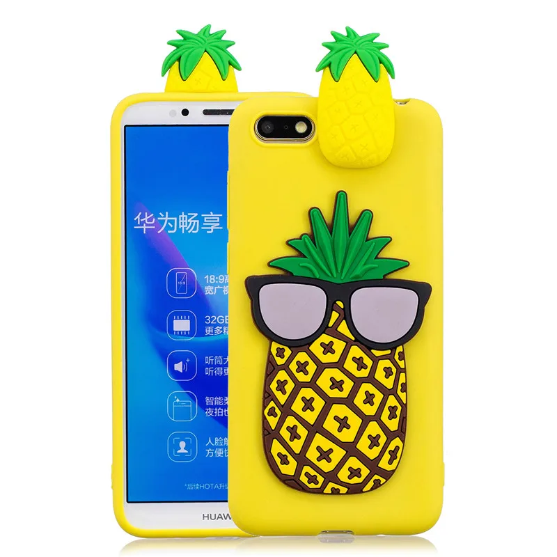 3D Мягкий Силиконовый ТПУ чехол для Huawei Y7 2018 Capa прекрасные Мультяшные чехлы с