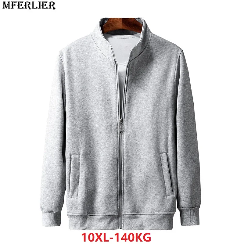Мужские повседневные толстовки на молнии флисовые Большие размеры 6XL 7XL 8XL 9XL 10XL