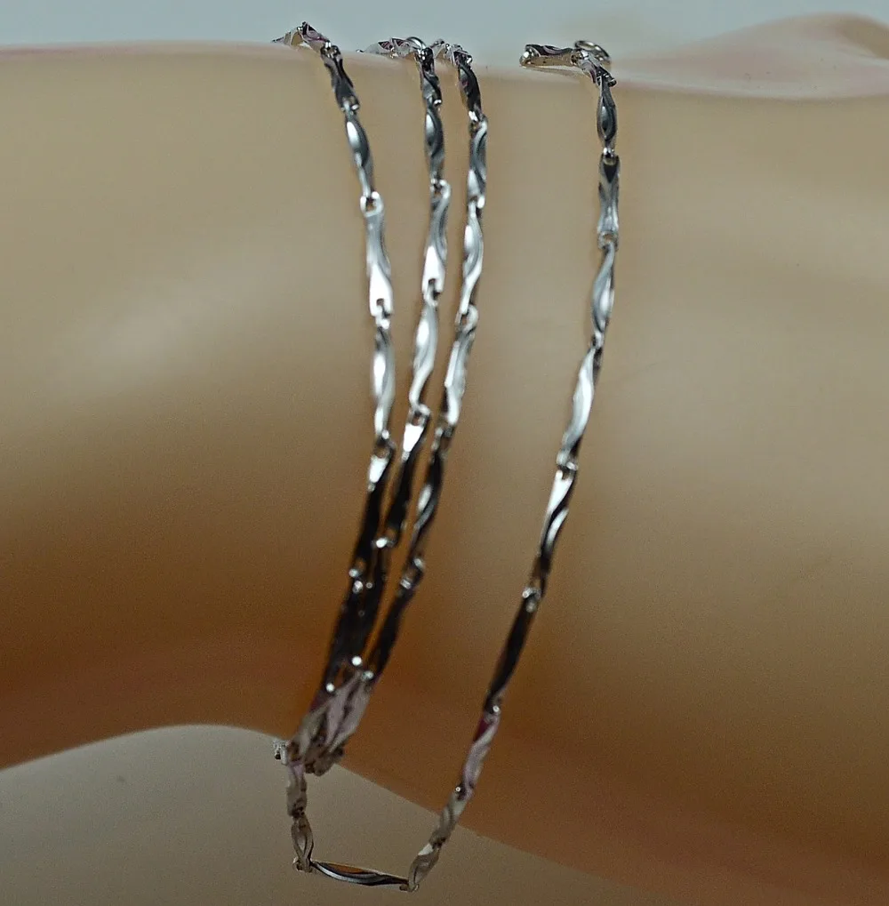 Гарантия чистое серебро 925 пробы цепочка для ожерелья 47 см 3 2 г NE1013|chain link fence size|chain