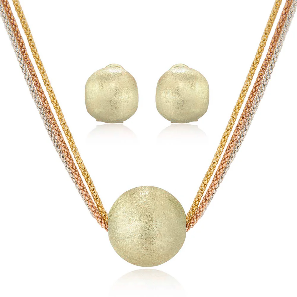 Gold Color Viennois, ювелирные наборы для женщин, модные, смешанные цвета, ожерелье, серьги, вечерние ювелирные изделия - Окраска металла: Gold Color