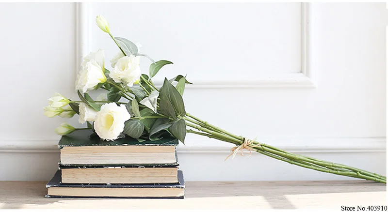 1 шт. Европейский искусственный цветок 3 головки поддельные Eustoma Gradiflorus Lisianthus Рождество Свадьба Праздник декор дома 5 цветов