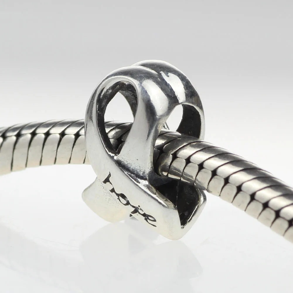 Браслет из серебра 925 пробы с подвеской Hope for 3 мм|bead spray|ribbon gardenribbon bead bracelet |