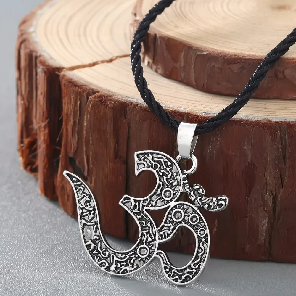 CHENGXUN OM Necklace Ohm Jewelry OM Necklace Yoga Jewelry Om Meditation Jewelry Men Boys Pendant Figure Necklace