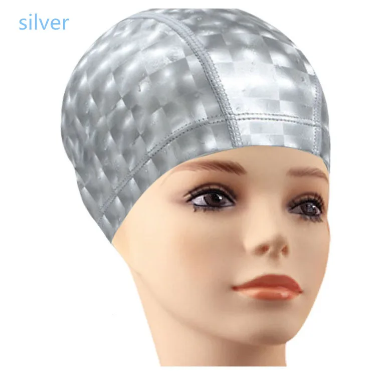 silver BONJEAN, водонепроницаемая Защитная шапка для ушей из полиуретана, для взрослых и детей, шапочка для плавания, для бассейна, защита для развлечений, удобная шапочка для бассейна - Color: silver