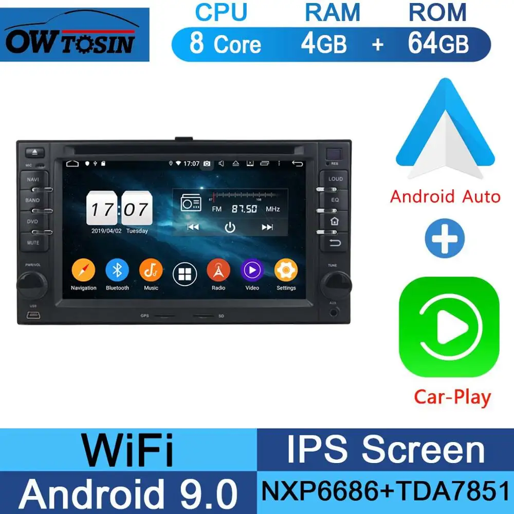 64G CarPlay Android " ips 8Core 4G+ 64G Android 9,0 Автомобильный DVD Радио gps Navi для Kia CEED Cerato Carens Carnival Lotze Morning Rio Optima DSP CarPlay - Цвет: 64G CarPlay Android