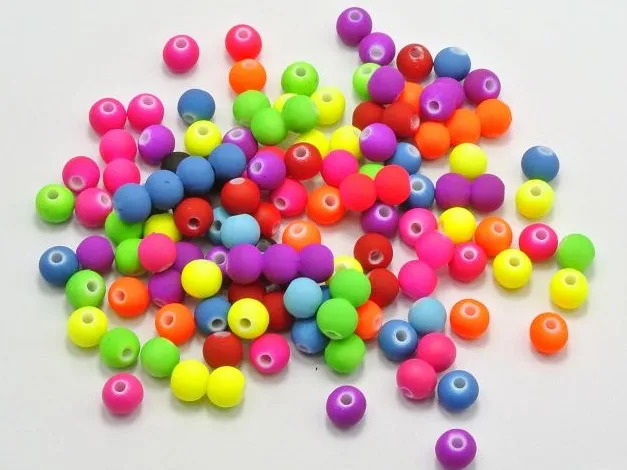 Высококачественные бусины из акриловой резины 500 шт. разные яркие цвета неоновые