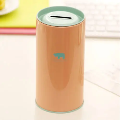 Копилка металлическая с принтом милых животных креативный подарок копилка для