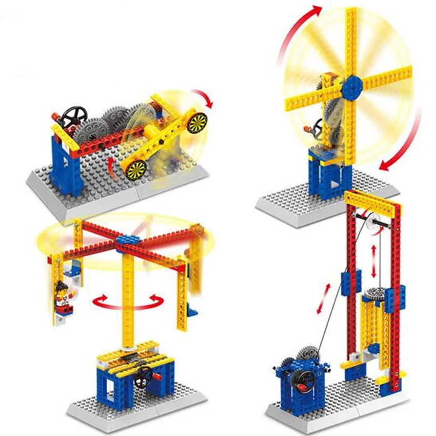 3 в 1 Детская образовательная сборка механические строительные блоки сделай сам