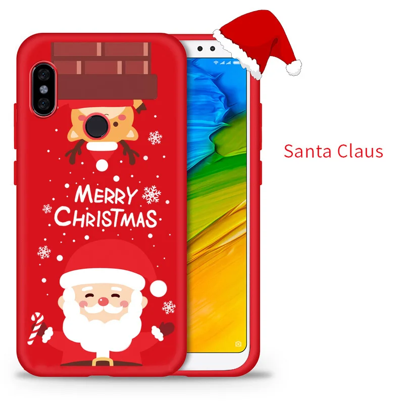 Новогоднее украшение чехол с принтом "Санта Клаус" для спортивной камеры Xiao mi Red mi Примечание 7 5 Чехол Рождественский подарок для Xiaomi mi A1 A2 Lite mi 8-9(США); красные mi 5 Plus - Цвет: Santa Claus