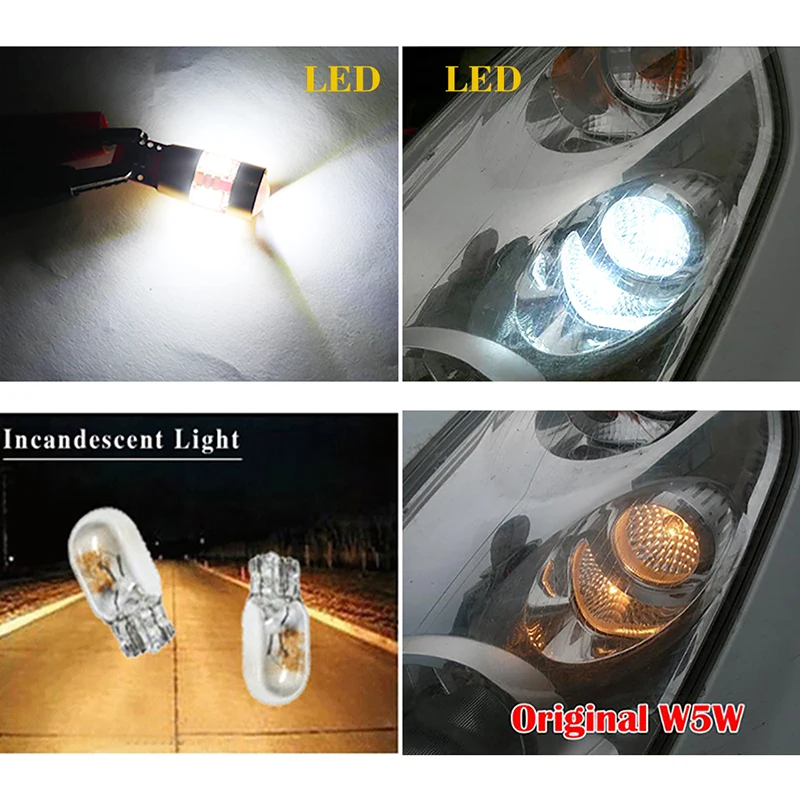 T10 W5W Светодиодная лампа 27 SMD 168 194 3014 LED Canbus для Автомобильный габаритный фонарь