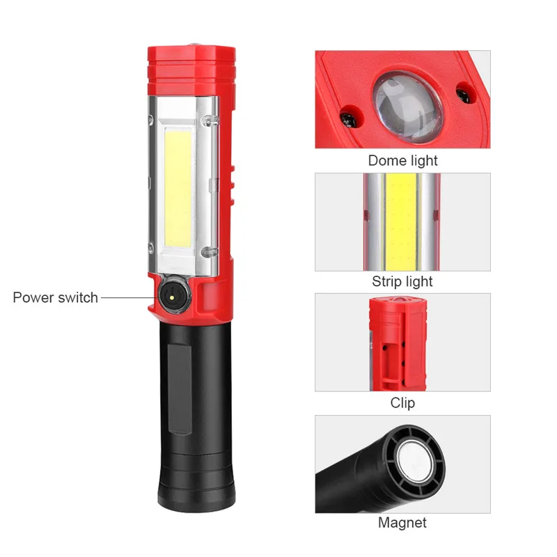 SANYI LED COB Магнитный фонарик с питанием от 3 * AA батареи портативный фонарь 4 режима