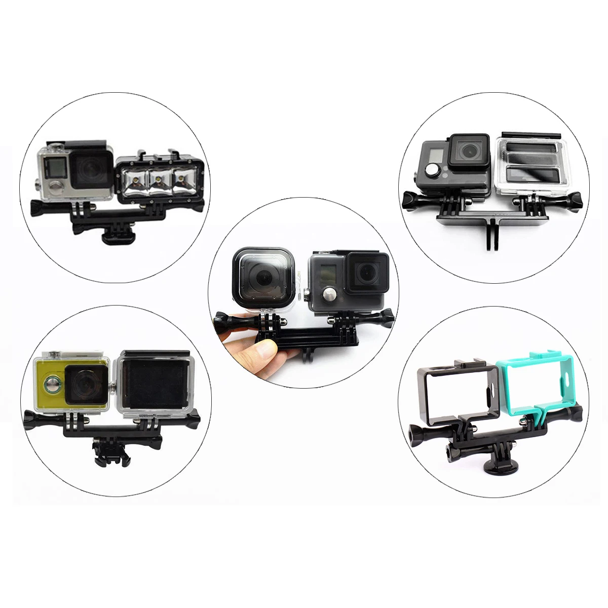 Для Go pro Аксессуары адаптер двойной Кронштейн мост крепление для Gopro Hero 7 6 5 4 DJI OSMO Yi