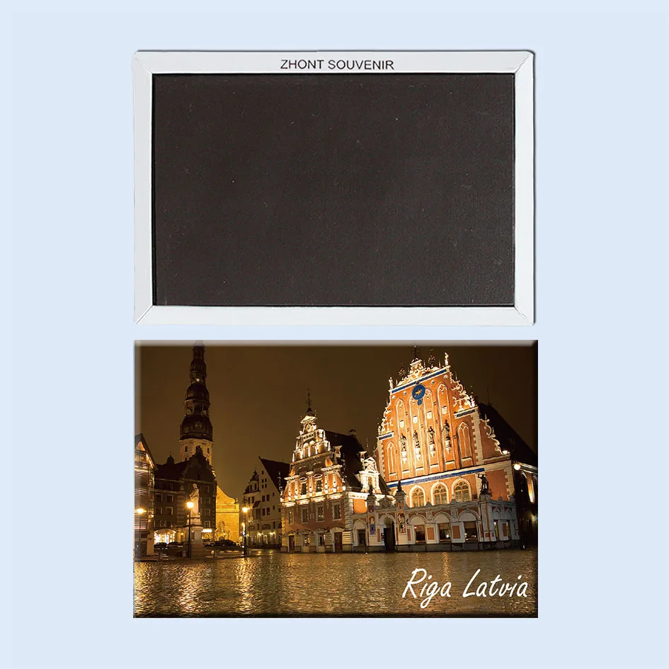 

Riga Latvia beautiful nights 22518 Souvenirs of Worldwide Tourist; gift for friends Home Furnishing decoration.Magnet.