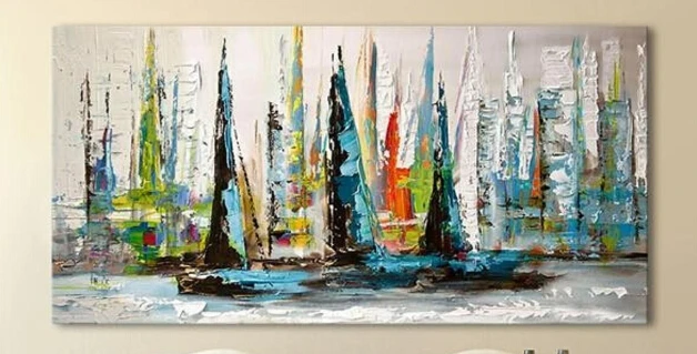 Ручной росписью маслом современного искусства на холсте Аннотация парусник ( не