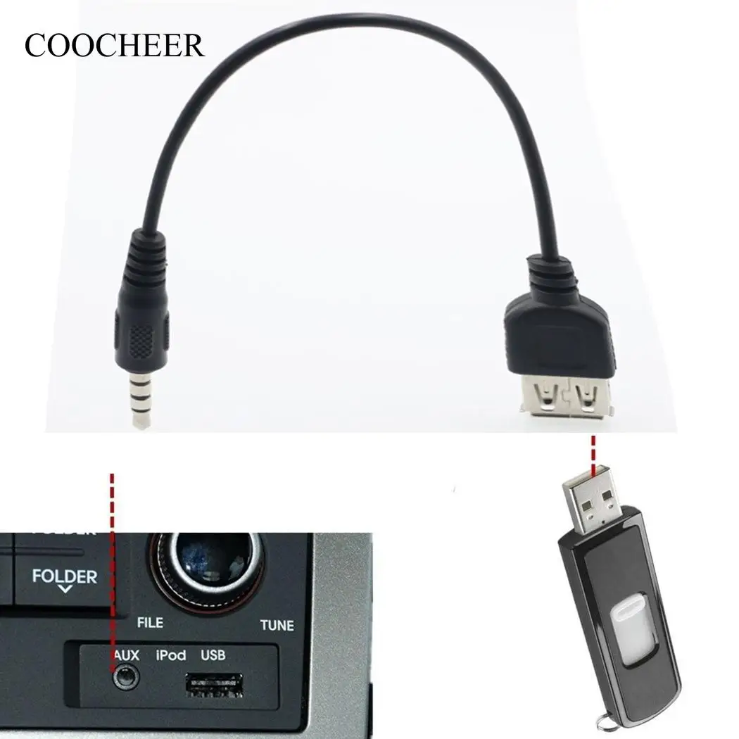 Кабель USB/разъем USB для автомобиля Мужской OTG адаптер аудио Женский 3 5 мм 2 0