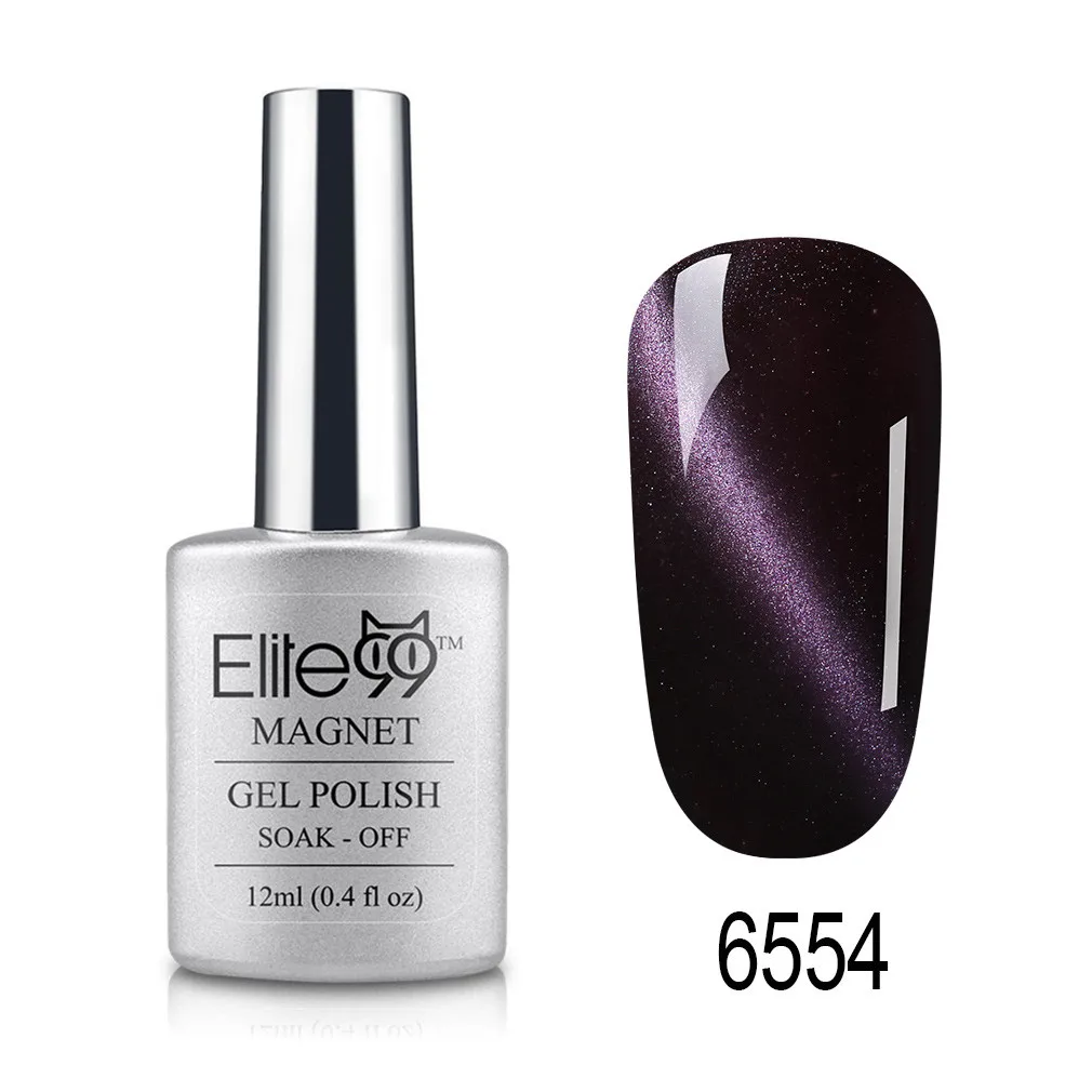 6554 Elite99 12ml Cat Eye Gel Nail Polish Soak Off Magnetic UV Gel Varnish Nail Art Manicure Gel Semi Permanent 3D Effect Gel Lacquer - Цвет: 6554