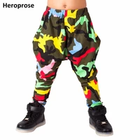 heroprose 2021 spring summer personality colorful camo big crotch trousers stage performance harem hip hop skinny pants for kids