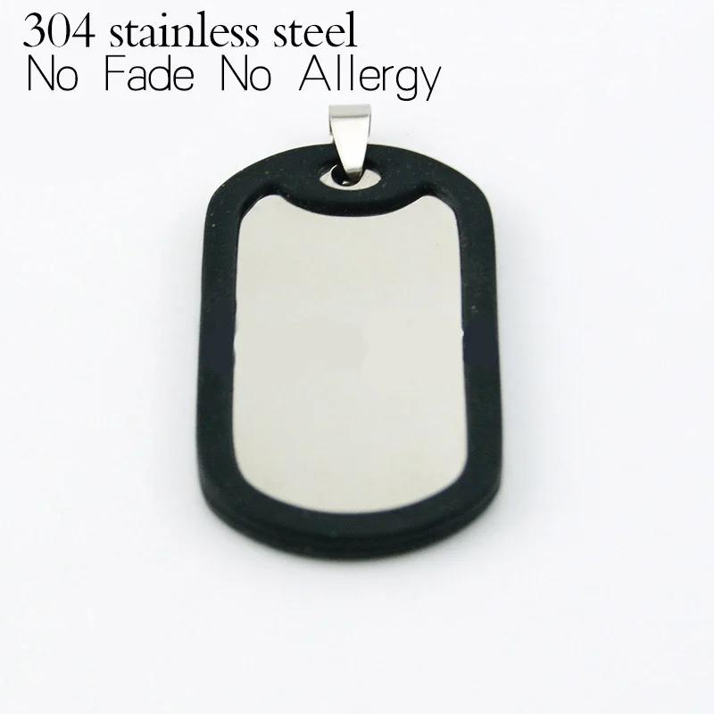 100% Stainless Steel Blank Dogtags For Men With Cover Necklaces &amp Pendants Military Tags Wholesale 10pcs | Украшения и
