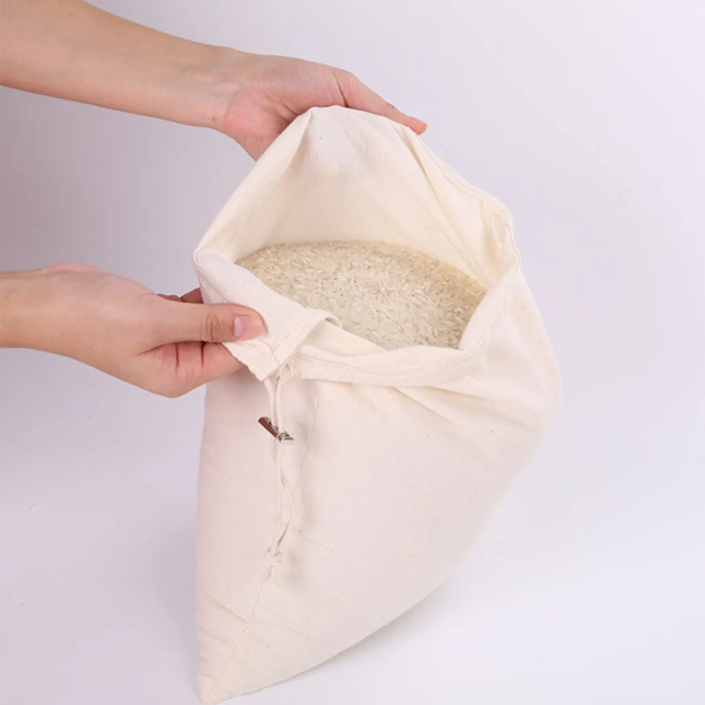 Хлопчатобумажная Холщовая Сумка на шнурке хозяйственная сумка для овощей и