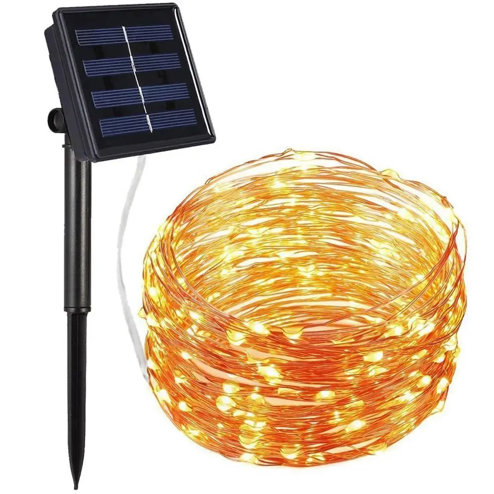 

200led Solar Powered Led String Lights LED Copper String Light Fairy Light Outdoor Decorative Lighting 8 modes Starry String