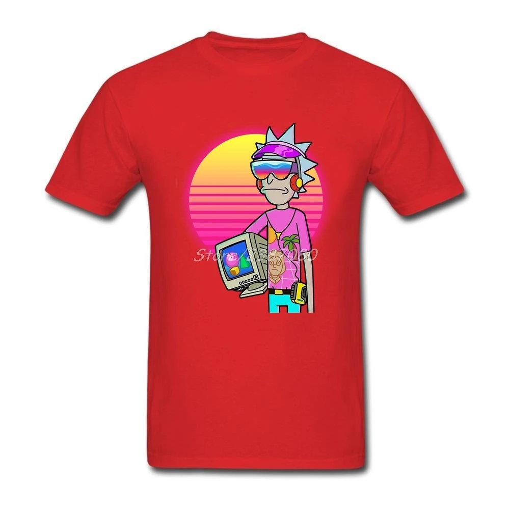 Big Discount Ricks T Shirt Short Sleeve Men's Clothes Popular O-neck Cotton Size Man Shirts Funny Simply Fashion | Мужская одежда