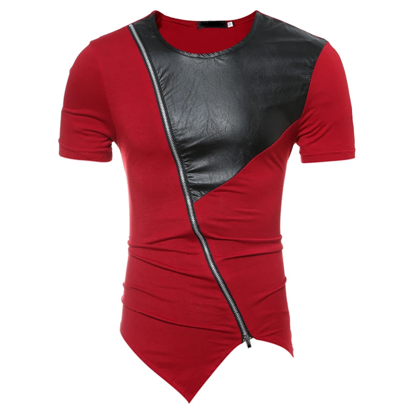 2018 новые модные мужские высокие рубашки в уличном стиле молния Прохладный Дизайн