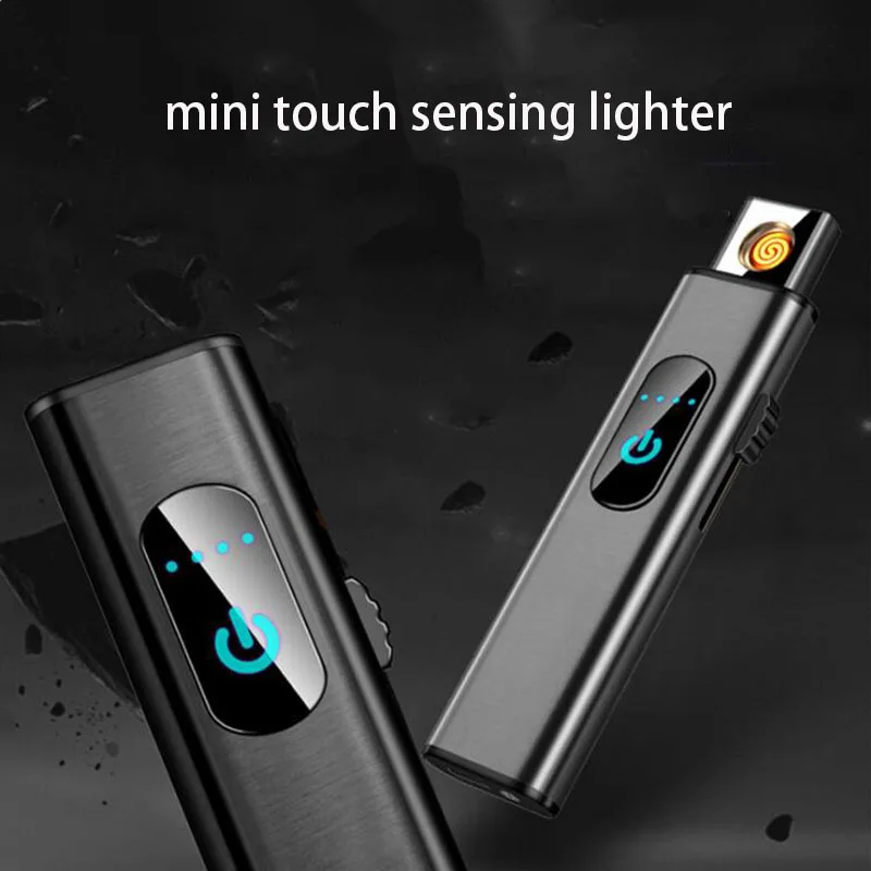 Мини USB тонкая Электронная зажигалка Вольфрамовая турбо металлическая