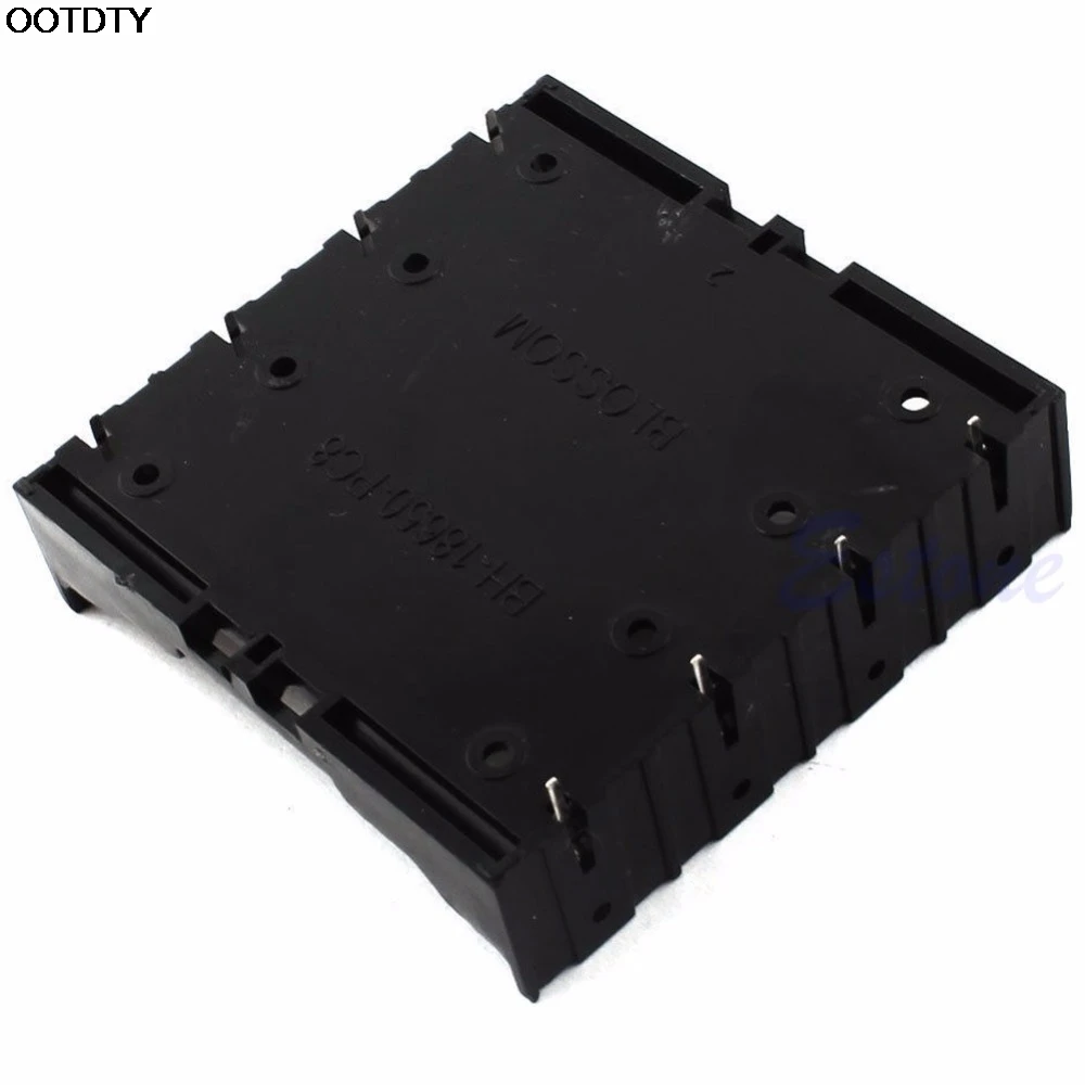 Чехол держатель для литий ионных батарей 4x18650 8 контактный черный # L060 #|battery storage|box