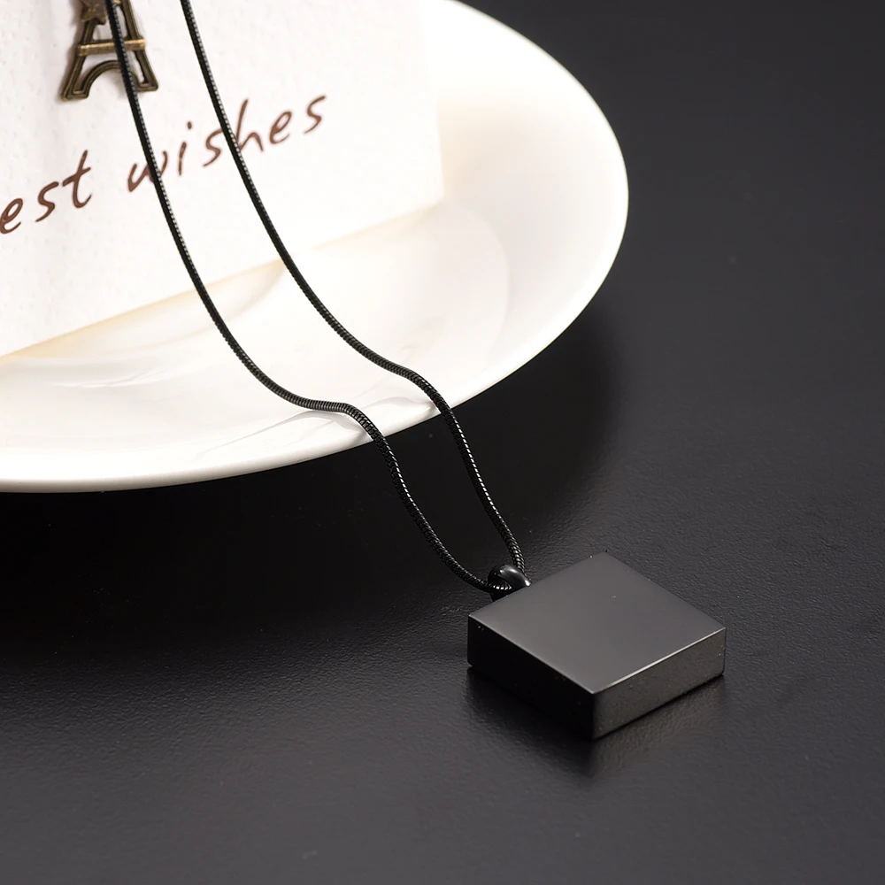 Urn Necklace for Ashes Stainless Steel Square Pendant Holder Keepsake Memorial Cremation Jewelry Men Women | Украшения и