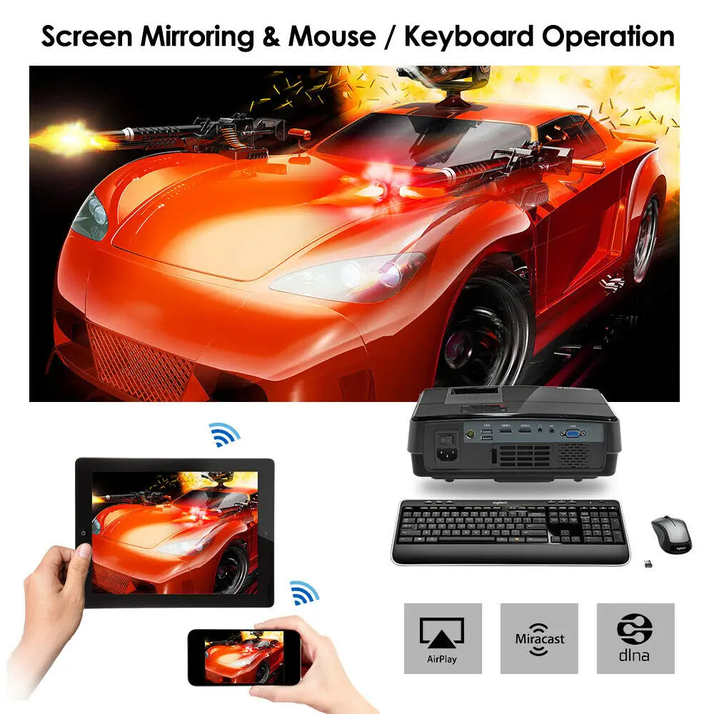 A3 + светодиодный Android 6 0 lcd Full HD мини-проектор c WiFi домашний кинотеатр Beamer bluetooth