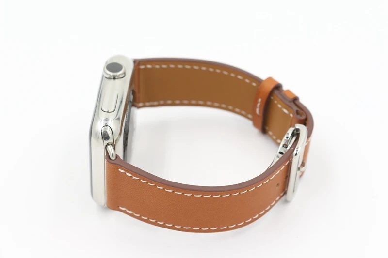 Brown Ремешок с пряжкой URVOI для apple watch series 5 4 3 21, ремешок для iwatch 40 мм 44 мм, ремешок из Свифт кожи - Цвет ремешка: Brown